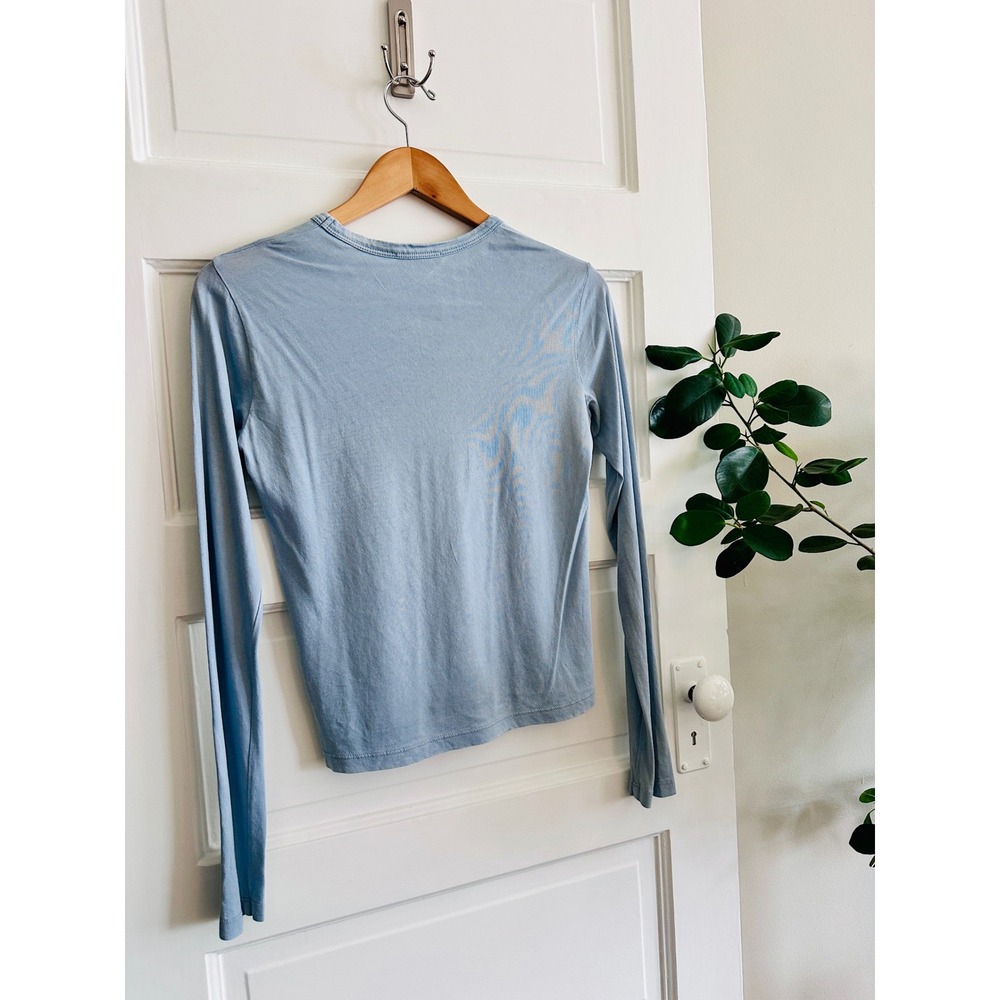 Cotton Citizen Womens XS Light Blue Long Sleeve Crew Neck Tee Made in USA - Picture 4 of 4